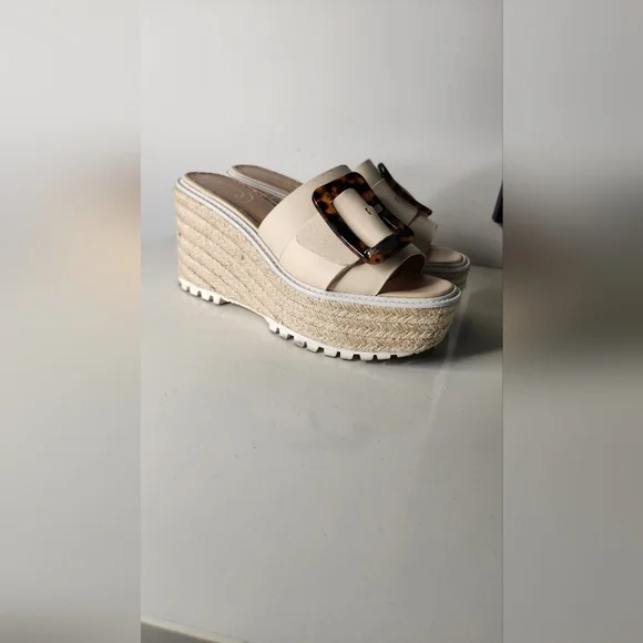 Women's Sam Edelman Cream Espadrille Platform Sandals​ - Picture 4 of 8